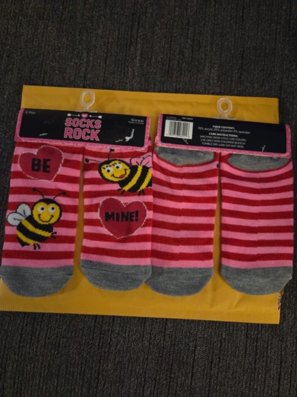 My Socks Rocks brand. 2 pr of Valentine's socks. Size 9-11 low cut